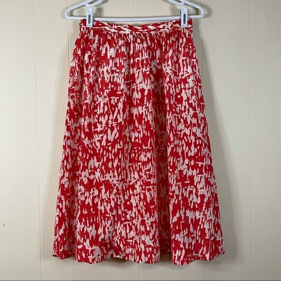 Vintage Halston Patterned Midi Skirt - Picture 2 of 5
